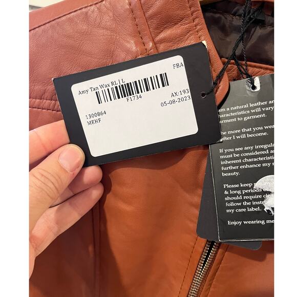 Decrum Amy Genuine Leather Jacket Size L NWT - Picture 5 of 8